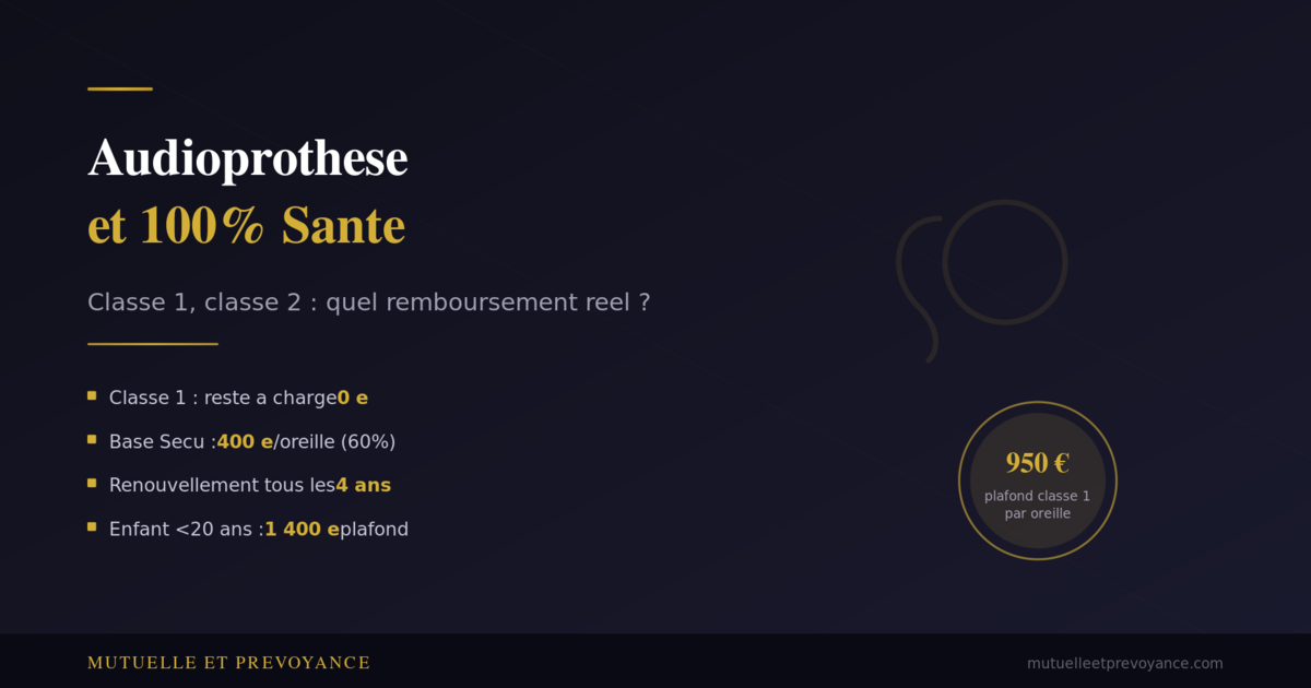 Remboursement audioprothese classe 1 et classe 2, Securite sociale et mutuelle