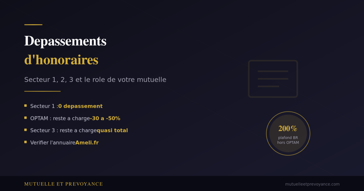 Depassements d honoraires secteur 1 2 3, remboursement mutuelle et OPTAM