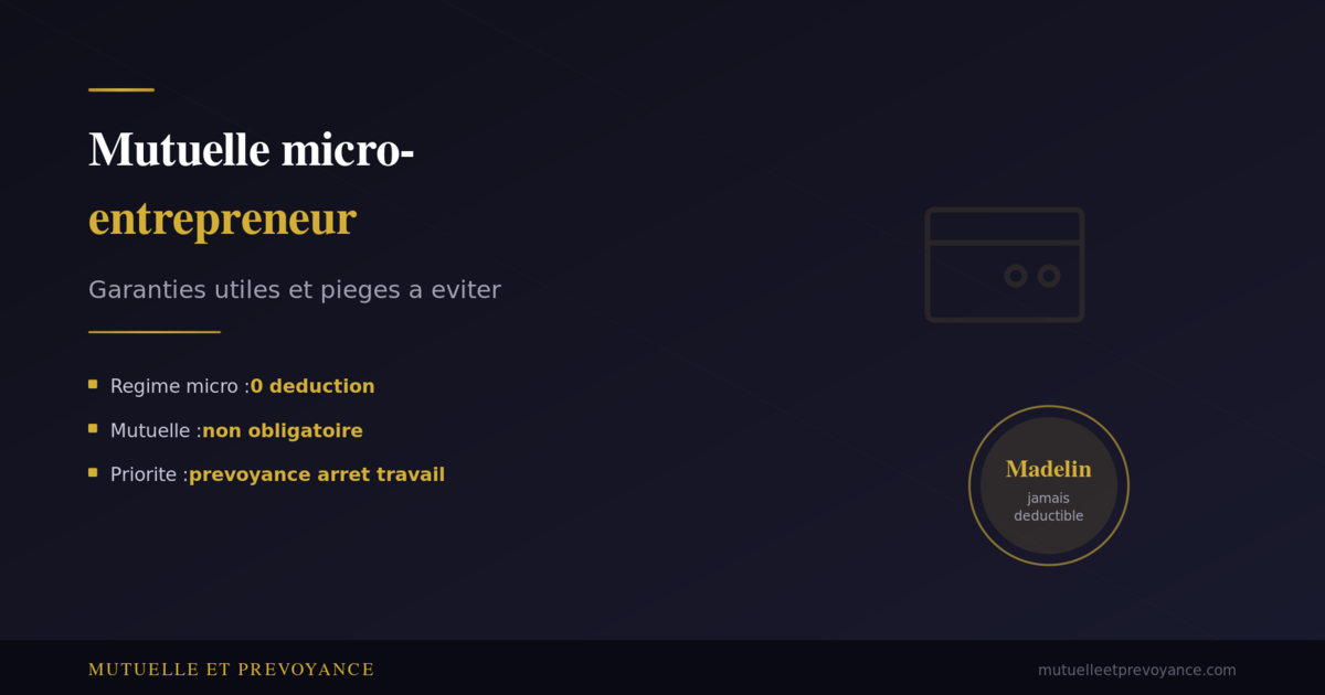 Mutuelle micro entrepreneur, pieges loi Madelin et garanties utiles