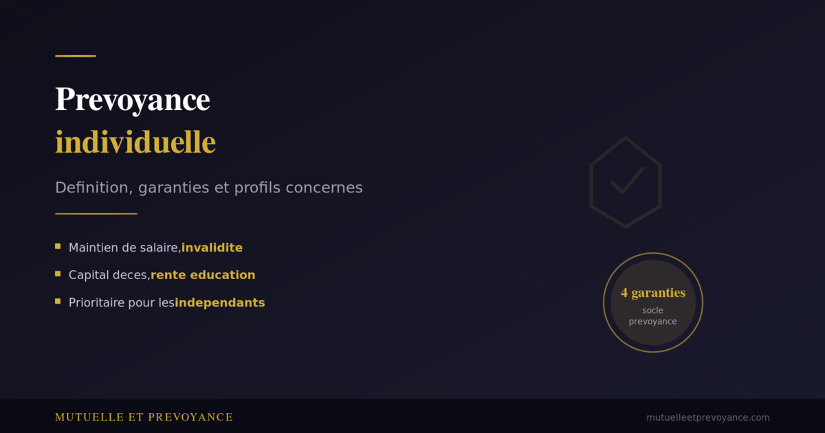 Prevoyance individuelle, definition, garanties et profils concernes