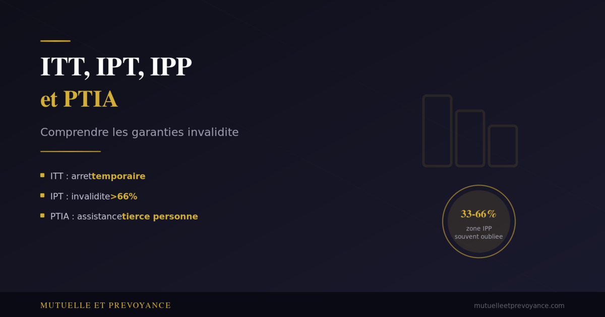 ITT, IPT, IPP, PTIA, comprendre les garanties invalidite en prevoyance