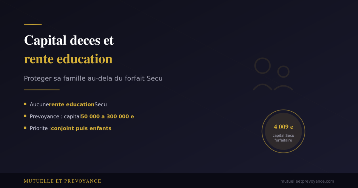 Capital deces et rente education, proteger sa famille au-dela du forfait Secu